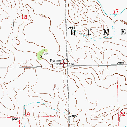 Topographic Map of Norman Church, ND