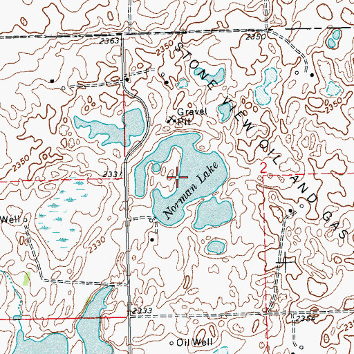 Topographic Map of Norman Lake, ND
