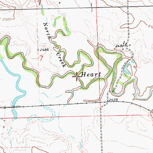 Topographic Map of North Creek, ND