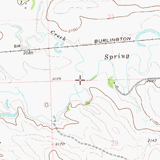 Topographic Map of North Creek, ND