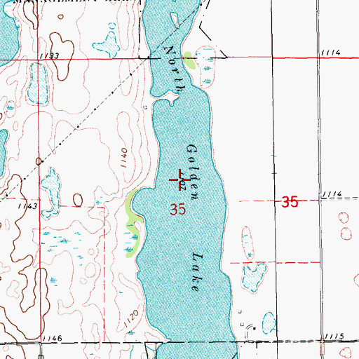 Topographic Map of North Golden Lake, ND