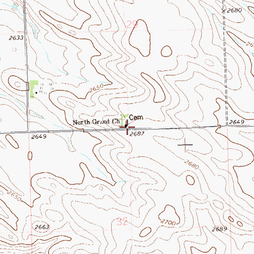 Topographic Map of North Grand Church, ND