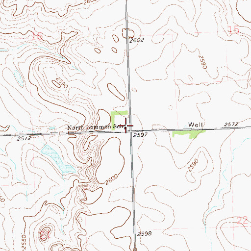 Topographic Map of North Lemmon School, ND
