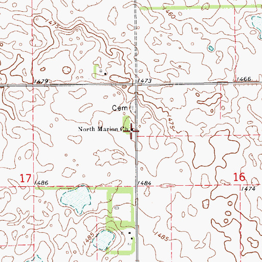 Topographic Map of North Marion Church, ND