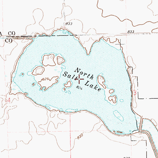 Topographic Map of North Salt Lake, ND