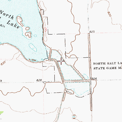 Topographic Map of North Salt Lake State Game Management Area, ND