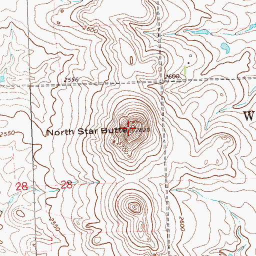 Topographic Map of North Star Butte, ND