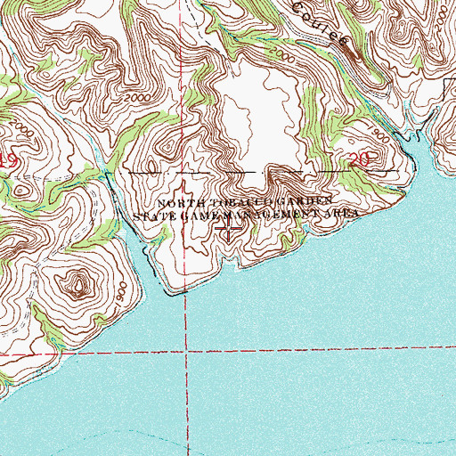 Topographic Map of North Tobacco Garden State Game Management Area, ND
