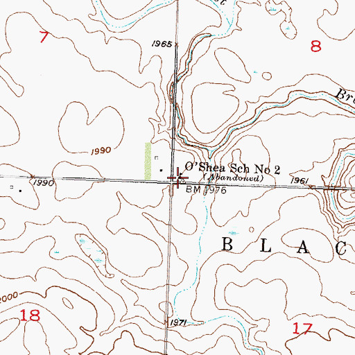 Topographic Map of O'Shea School Number 2, ND