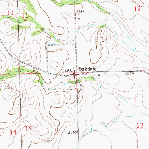 Topographic Map of Oakdale, ND