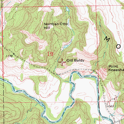 Topographic Map of Old Baldy, ND