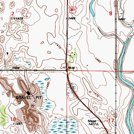 Topographic Map of Olson Cemetery, ND