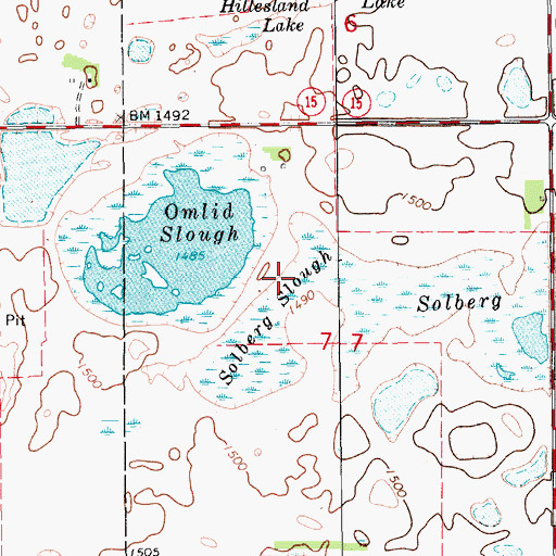 Topographic Map of Omild Slough, ND