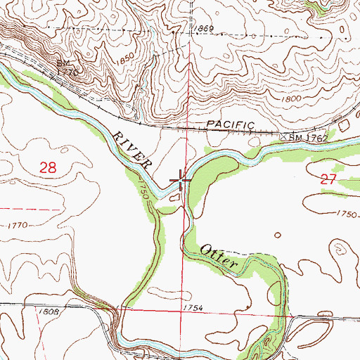 Topographic Map of Otter Creek, ND