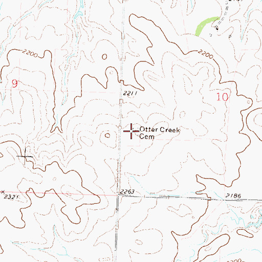 Topographic Map of Otter Creek Cemetery, ND
