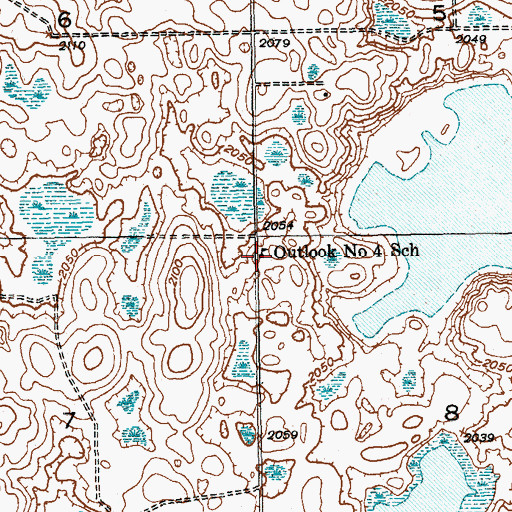 Topographic Map of Outlook Number 4 School, ND