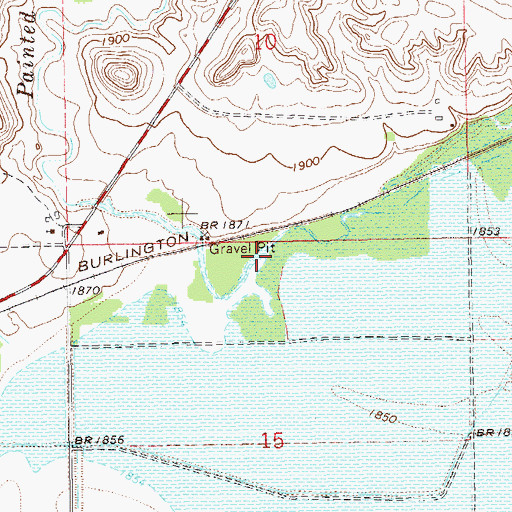 Topographic Map of Painted Woods Creek, ND