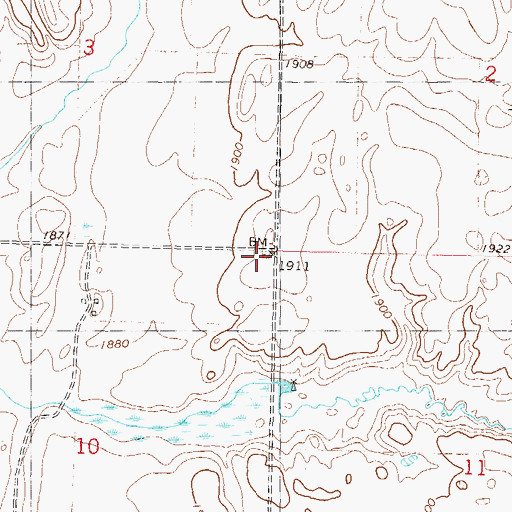 Topographic Map of Palmburg School Number 1, ND
