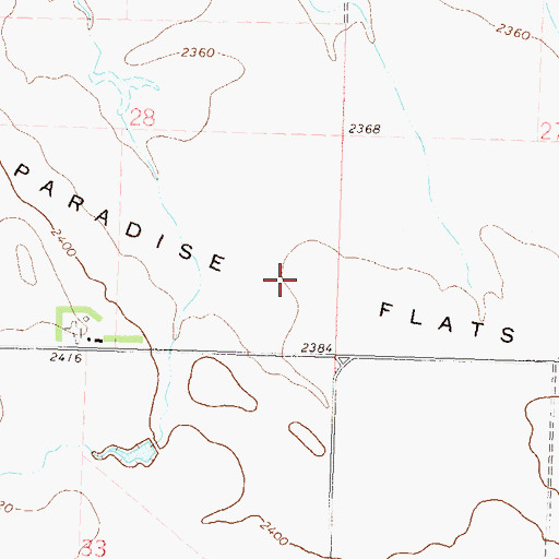 Topographic Map of Paradise Flats, ND