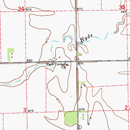 Topographic Map of Park Center Church, ND