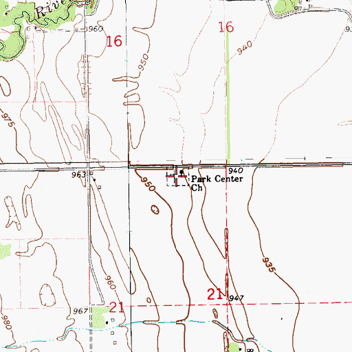 Topographic Map of Park Center Church, ND