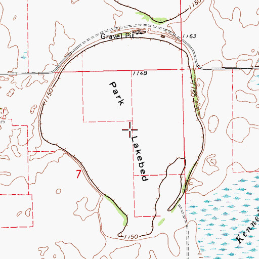 Topographic Map of Park Lakebed, ND
