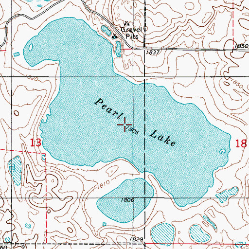 Topographic Map of Pearl Lake, ND
