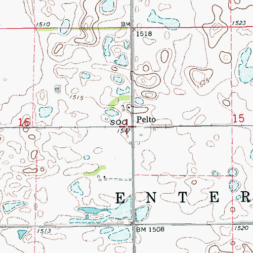 Topographic Map of Pelto, ND