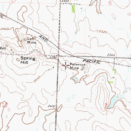 Topographic Map of Peterson Mine, ND