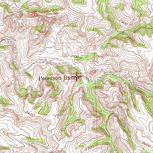 Topographic Map of Peterson Ranch, ND