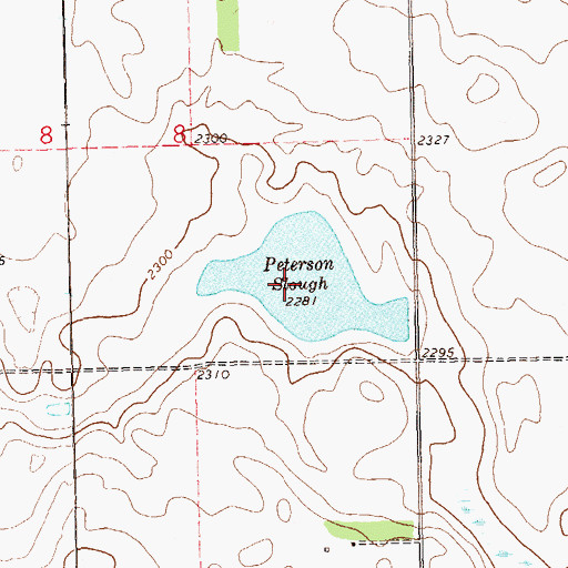 Topographic Map of Peterson Slough, ND