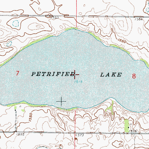 Topographic Map of Petrified Lake, ND