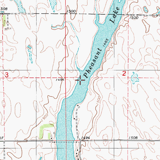 Topographic Map of Pheasant Lake, ND