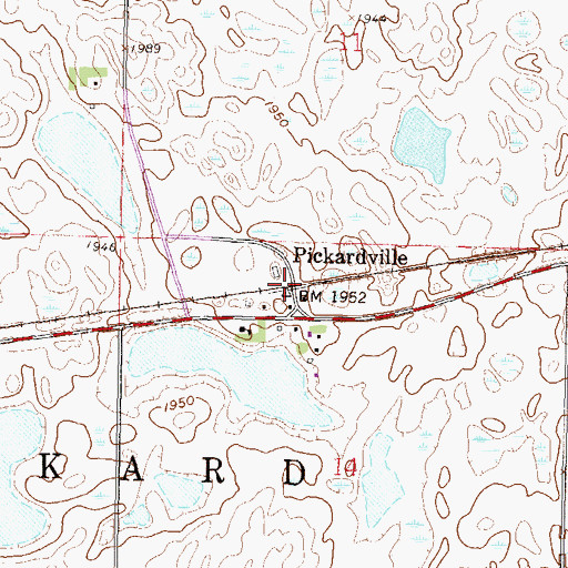Topographic Map of Pickardville, ND