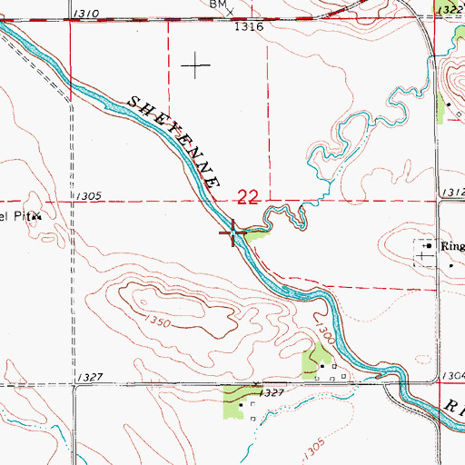Topographic Map of Pickerel Lake Creek, ND