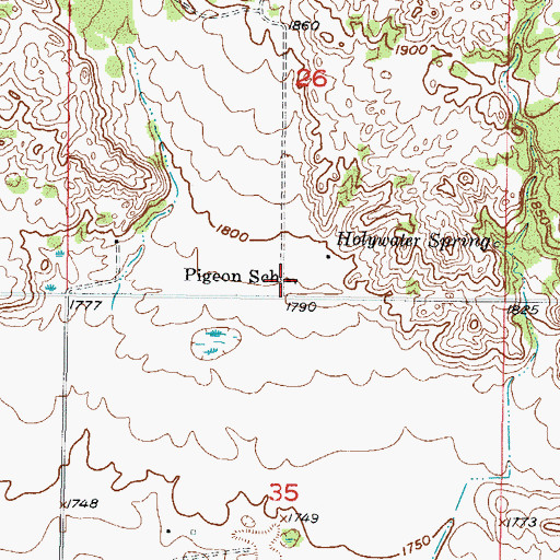 Topographic Map of Pigeon School, ND