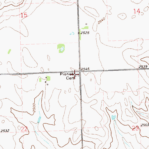 Topographic Map of Lutheran Pioneer Cemetery, ND