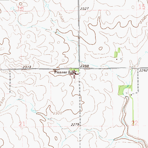 Topographic Map of Pioneer School, ND