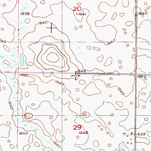 Topographic Map of Pioneer School Number 1, ND