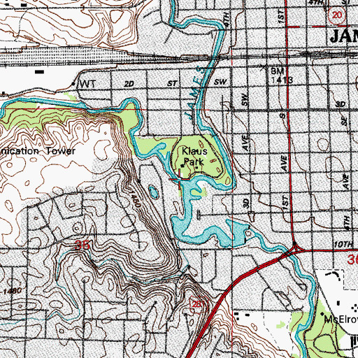 Topographic Map of Pipestem Creek, ND