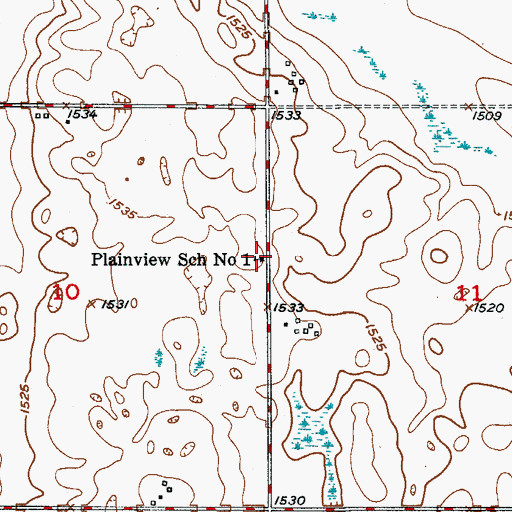 Topographic Map of Plainview School Number 1, ND