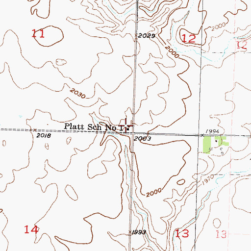 Topographic Map of Platt School Number 1, ND