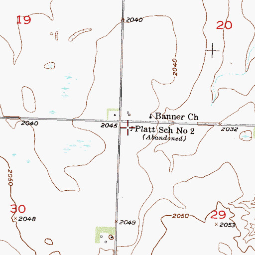 Topographic Map of Platt School Number 2, ND