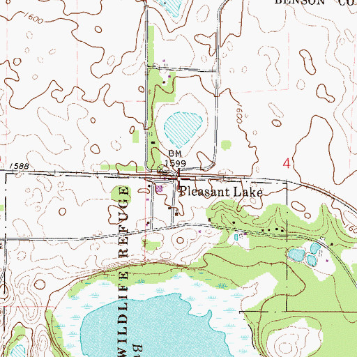 Topographic Map of Pleasant Lake, ND
