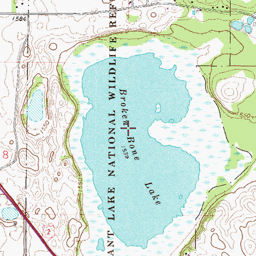 Topographic Map of Pleasant Lake National Wildlife Refuge, ND
