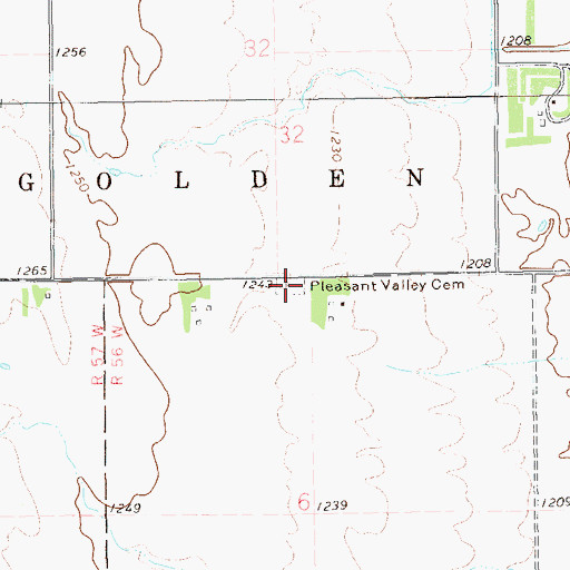 Topographic Map of Pleasant Valley Cemetery, ND
