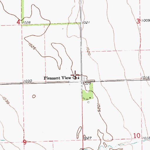 Topographic Map of Pleasant View Church, ND