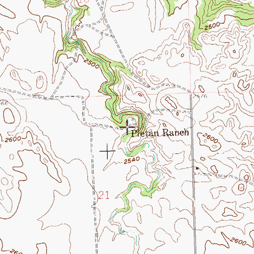 Topographic Map of Pletan Ranch, ND