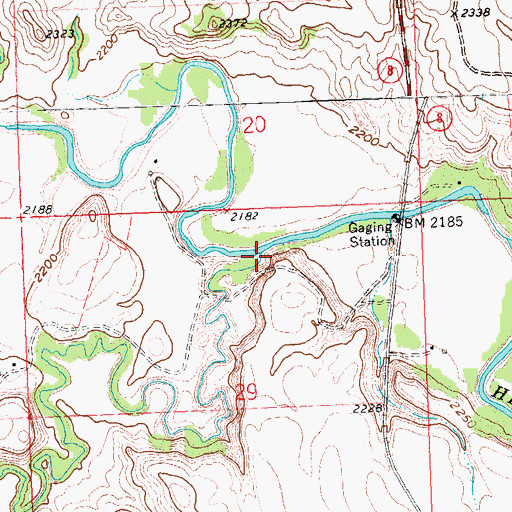 Topographic Map of Plum Creek, ND