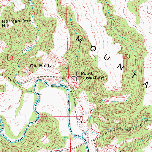 Topographic Map of Point Kneeshaw, ND